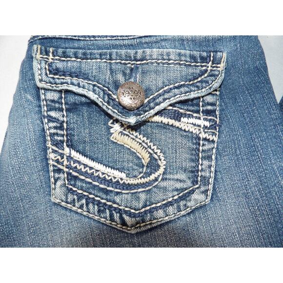 Silver Jeans Suki Surplus Sz 28x32 Y2K Grunge Rockabilly Thick Stitch Boot Cut - Picture 2 of 16
